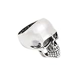 Anillo de motociclista de plata de ley 925 grueso y pesado para hombre, diseño de calavera gótica, punk, anillo de motociclista, tamaño: R T W U Y Z, Plata de ley, Sin piedras preciosas