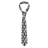 Hceaatb Corbatas para hombre, diseño de calavera, con diseño de calavera, unisex, de satén, para negocios, bodas, bailes, fiestas, graduaciones, Negro, Taille unique