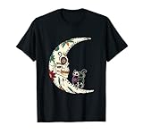 Día de los Muertos Regalo Calavera de Azúcar Luna y Gato Camiseta