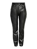 NOISY MAY Nmandy Moni PU HW Ankle Pants Noos Pantalones de Cuero sintético, Negro, 32 FR/XS/L para Mujer