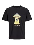 JACK & JONES Joranatomy Skull tee SS Crew Neck Sn, Negro, L Hombres