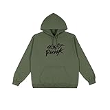 Daft Punk Official Merch Classic Logo Hoodie Sudadera, Ejercito Verde, S Unisex Adulto