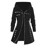 yiouyisheng Steampunk - Chaqueta de manga larga con capucha para mujer, chaqueta de invierno, chaqueta de entretiempo, chaqueta de otoño, sudadera, abrigo largo, chaqueta gótica