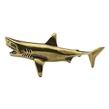 rockible Estatua de tiburón de latón, Adorno de Animales Marinos de Cobre, decoración del hogar en Miniatura para Oficina en casa