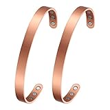 MagEnergy Pulsera de cobre para hombres y mujeres, 99,9 % cobre puro, ajustable, con 8 imanes (cobre 2)