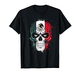 Bandera de calavera de México orgullo mexicano envejecido MX Cinco de Mayo Camiseta