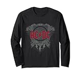 AC/DC Rock Music Band Black Ice with Red Manga Larga