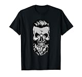 Diseño de calavera con barba y hipster. Camiseta