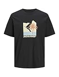 JACK & JONES Jjbarbados tee SS Crew Neck, Negro, L Hombres