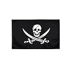 Stormflag Bandera Pirata Jack Rackham - 90x150 cm - Bandera con Calavera 3x5ft poliéster 90g, 2 ojales de metal costura doble con ojal