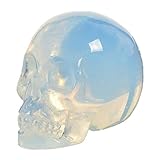 Estatuilla de calavera Calavera de cristal Estatua de calavera humana de cristal natural Tallada a mano Cristal curativo Figura de hueso de cabeza de calavera para adultos Estatua de calavera humana d