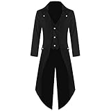 MaNMaNing Chaqueta de Abrigo para Hombre, levita gótica, Uniforme, Disfraz, Praty, Prendas de Vestir (Black, M)