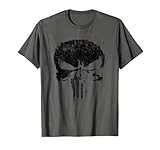 Marvel Punisher Black Paint Splatter Skull Camiseta
