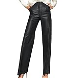 NUSGEAR Pantalones de Cuero Mujer Casual Moda Pants Jogging Slim Fit Retro Vintage Pantalones Largos Fiesta Elegante Deportes gótico Punk Pantalones Bolsillos 2025