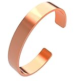 Pulsera de cobre natural de 10 mm, cobre macizo, sin imán, diseño sencillo, Cobre