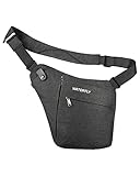 DEKINMAX Mochila Bandolera Hombre Bolsa de Pecho Pequeña Casual Portatil Deportes Mochila Trabajo (Negro)