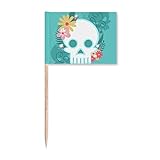Bandera de México con calavera muerta para decoración de fiestas