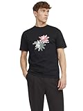 JACK & JONES Jortampa AOP Branding tee SS C.n Sn Camiseta, Negro, S para Hombre