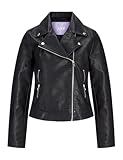 JJXX Jxgail Faux Leather Biker Jacket Noos Chaqueta de Cuero sinttico, Negro, L para Mujer