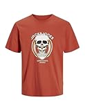 JACK & JONES Joranatomy Skull tee SS Crew Neck Sn, Summer Fig, XXL Hombres