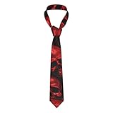 FWJZDSP Corbata de calaveras rojas para hombres y niños novedad divertida corbata de hombre con estampado completo moda delgada estrecha ancha
