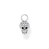 Thomas Sabo Pendientes para mujer con colgante de calavera, plata de ley 925