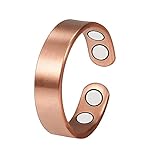 YINOX Anillo magnético de cobre para hombres o mujeres con 2 imanes fuertes anillo clásico