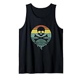 Diseño de arco de color de calavera retro Camiseta sin Mangas