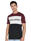 JACK & JONES Jjelogo Blocking tee SS Noos Camiseta, Multicolor (Red/Port Royale), M para Hombre
