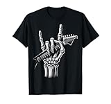 Rock On Skeleton Hand, genial diseño de símbolo de roca Camiseta