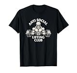 Camiseta de Gimnasio con Barra de Calavera Anti Social Camiseta