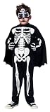 Rubies Disfraz Super Skeleton para niños y niñas, Jumpsuit con pecho musculoso, capa, guantes y antifaz, Esqueleto, Skeleto, Licencia Oficial para Halloween, Cosplay, Fiestas