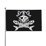 Bandera de calavera de gato pirata de 3 x 5 pies, decoración para interiores y exteriores