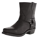 Hombre Botas De Tobillo De Vaquero Punta Cuadrada Botas Cortas Al Tobillo con Cremallera,Negro,42 EU