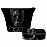 VAPOKF Bolsos oscuros de calavera para mujer, bolsa de hombro con bolsa de almuerzo aislada, bolsos de hombro con asa superior con cremallera, multicolor, Talla única