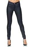 Elara Pantalones Mujer Polipiel Push Up Chunkyrayan E621-1 Navy-48 (4XL)