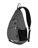 Waterfly Mochila Cruzada Pecho Mochila Bandolera Casual para Ciclismo Senderismo Hombre y Mujer (Gris oscuro)