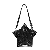 Bolso bandolera de piel sintética para mujer, con forma de estrella, estilo punk, en relieve, calavera, estilo gótico