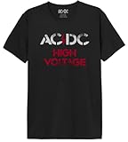 AC/DC MEACDCRTS052 Camisetas, Negro, L para Hombre