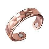 Anillos magnéticos de moda de cobre: ​​anillos de mujer de cobre, anillos de cobre magnético de drenaje | Anillo magnético de cobre terapéutico, del dolor anillos magnéticos para hombres y