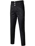 VATPAVE Pantalones góticos para hombre, pantalones victorianos Steampunk, Negro, Large