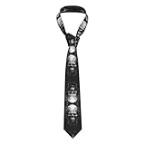 zerosevenee Corbatas coloridas para el cuello para hombre, divertidas corbatas novedosas, corbata de recreación para fiestas y banquetes, Calavera de terror, Taille unique