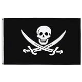 AZ FLAG - Bandera Pirata Jack Rackham - 90x60 cm - Bandera con Calavera - Piratas 100% Poliéster con Ojales de Metal Integrados - 50g - Colores Vivos Y Resistente A La Decoloración