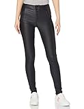 Only ONLROYAL HW Coated Button Pant PNT RP Pantalón, Black, M/32 para Mujer