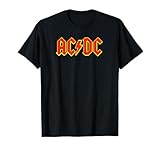 Oficial AC/DC Logo Contorno Amarillo Rojo Rock Música Banda Camiseta