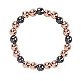 Mikovivi Pulsera de Cobre para Mujer, 99.99% Cobre Puro con 3500 Imanes Gauss Pulsera de Cuentas para Hombre y Mujer