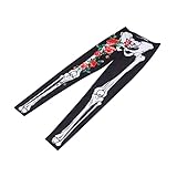 COLLBATH leggins con estampado de calaveras de Halloween traje zombi en women mujeres conjuto leggins con calavera para mujer polainas para mujer Poliéster (Poliéster) Black