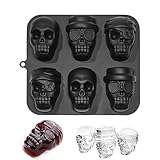 ZOOMPIL Molde de Silicona con Calavera, Molde de Silicona de Calavera 3D para Halloween, Molde de Vela de Calavera, Moldes de Resina de Cráneo de Fácil Liberación Para Hacer Velas de Halloween