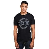 AC/DC Emblema Tour Camiseta, Negro (Black Blk), L para Hombre