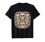 Calavera de azúcar con flores Día de los Muertos Día de los Muertos Camiseta